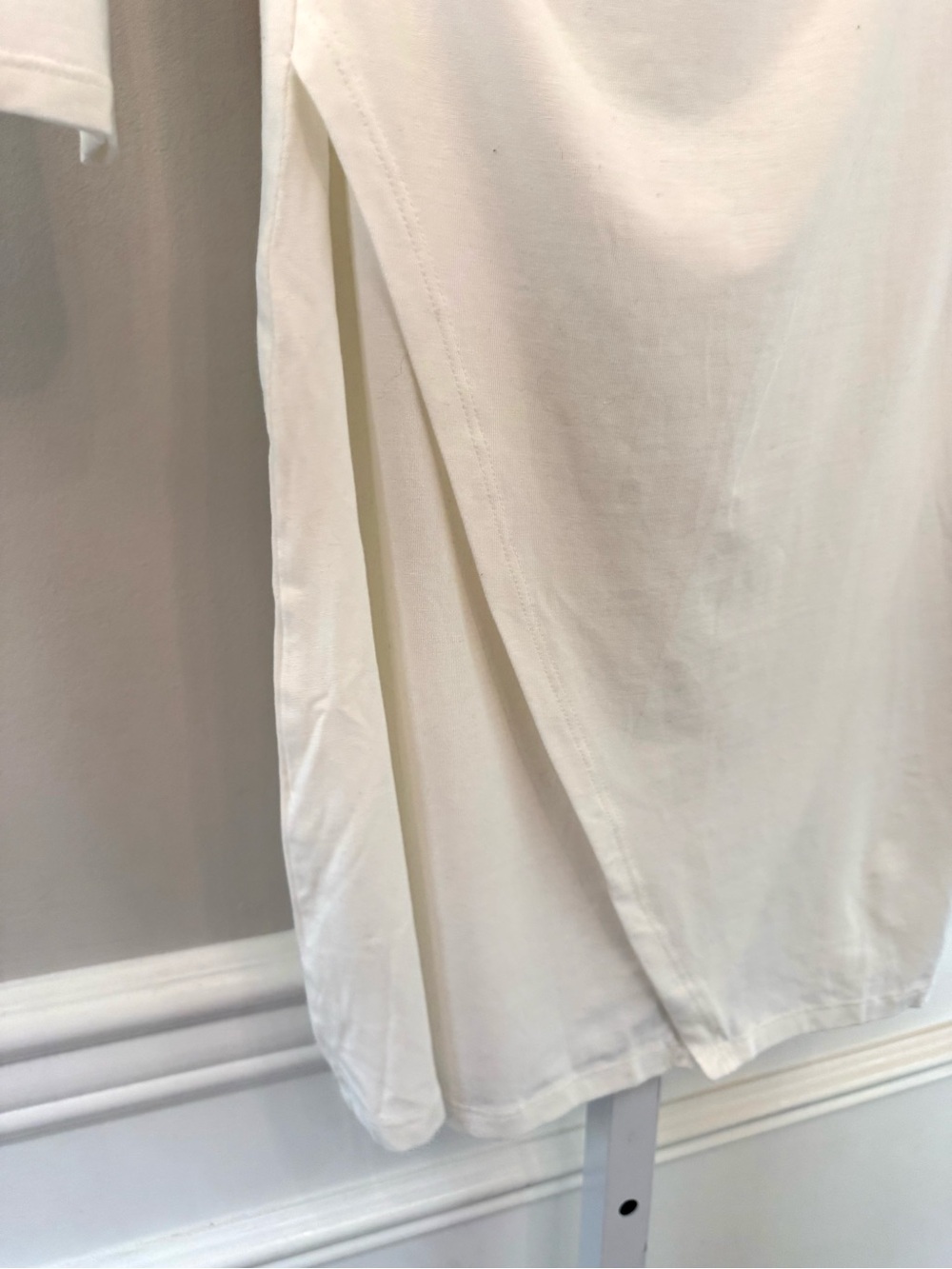 Marella Wrap Front Tunic Top White Draped V Neck 3/4 Sleeve M - Picture 8 of 9
